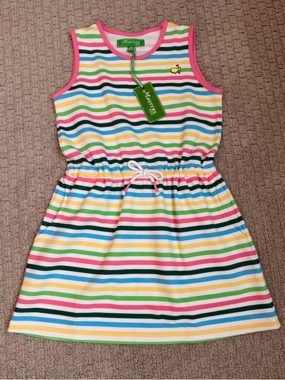 NWT Masters Multicolored Striped Sleeveless Dress Girls Size M 8/10